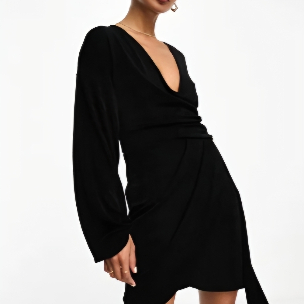 ASOS Black Mini Wrap Dress